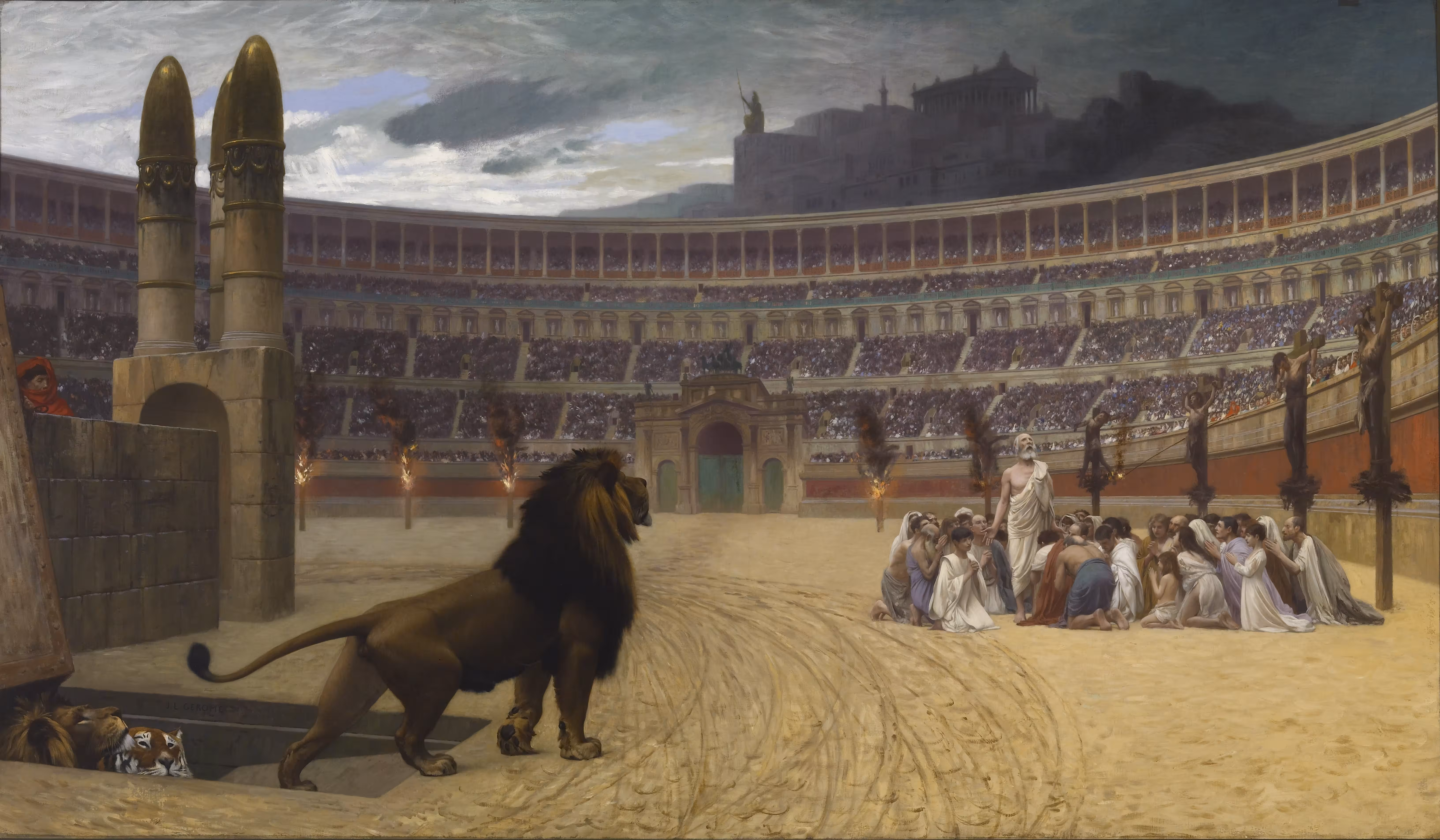 cristiani sbranati da leoni